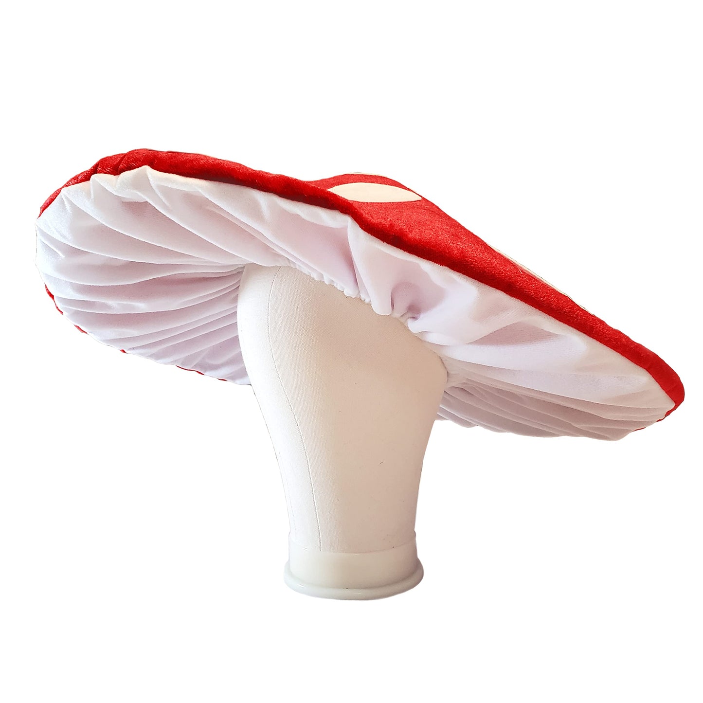 Dreamstall Mushroom Hat Costume Cosplay Accessory Party Hat Cap, Oversized with Wired Brim (Red)