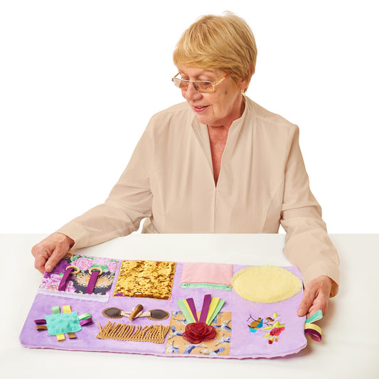 Fidget Blanket for Dementia | Calming & Comforting Dementia Activities for Seniors | Dementia Products for Elderly | Sensory Blanket | Helps with Alzheimer’s, Dementia, Asperger’s, Autism, Anxiety