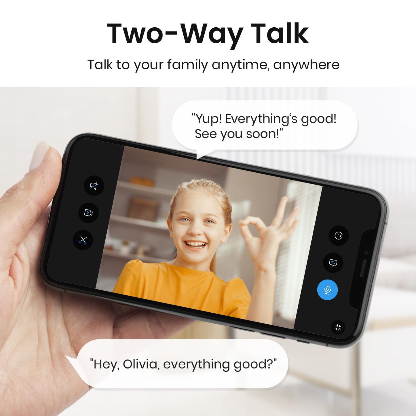 AOSU 4MP Security Camera Indoor, 2.5K Baby Monitor Pet Camera 360° for Home Security, WiFi Camera with 5/2.4 GHz Wi-Fi, One-Touch Call, Smart Motion Tracking, IR Night Vision, Compatible with Alexa