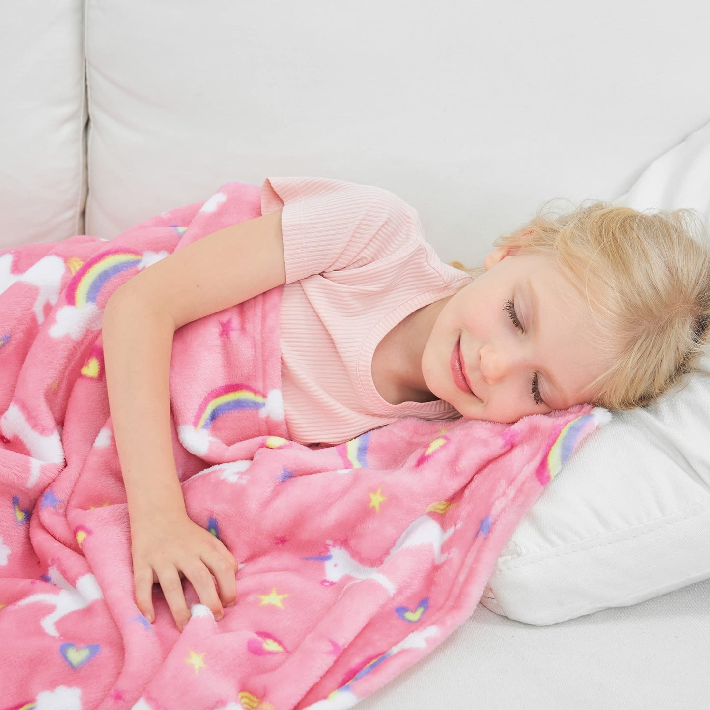 Softan Unicorn Blanket for Girls, Kids Throw Blanket for Boys and Girls Soft Cozy Flannel, Cute Pink Unicorn Blanket for Sofa Couch Bed, Christmas Birthday Gift for Kids Toddler, 50x60 Inches