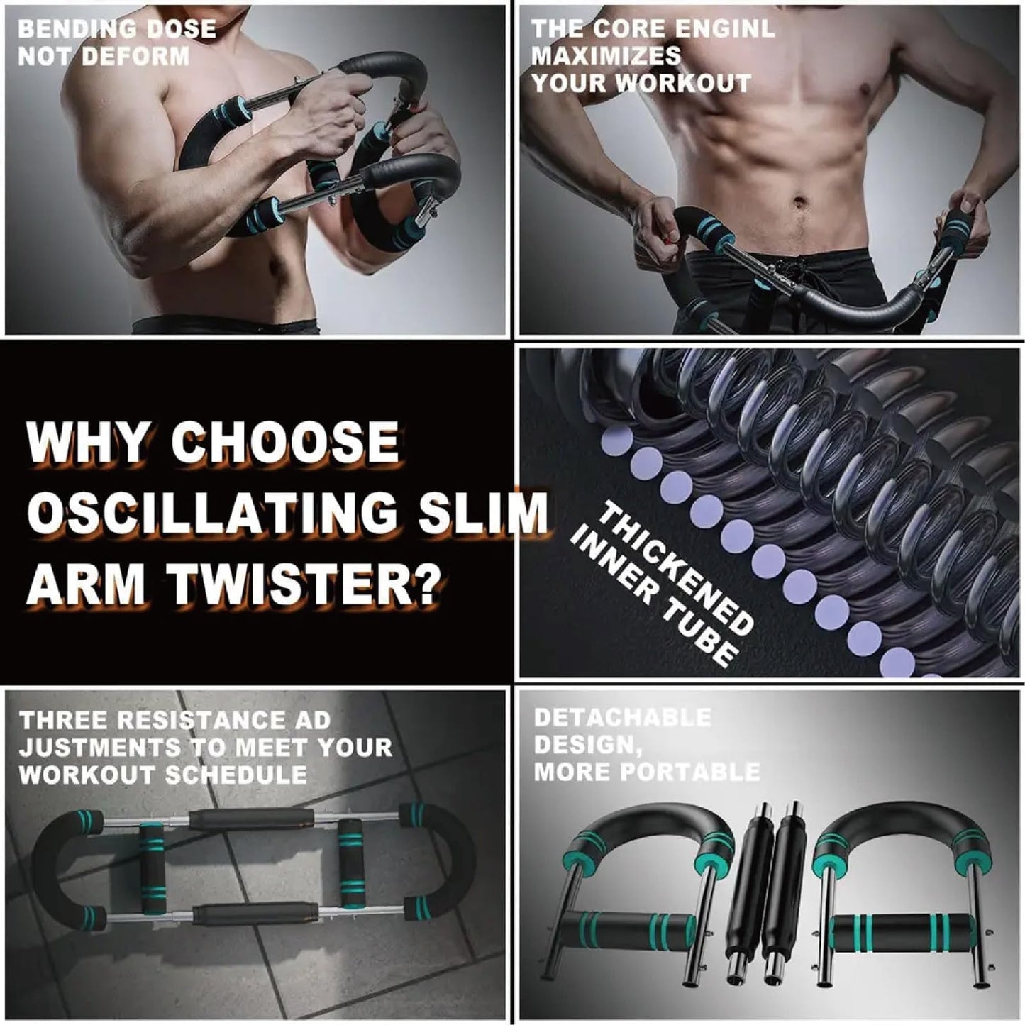 Twister Arm Trainer,Arm Trainer for Man,40-100lb Adjustable Arm Trainer with Chest Workout Equipment for Home Gym,Portable Home Fitness Equipment