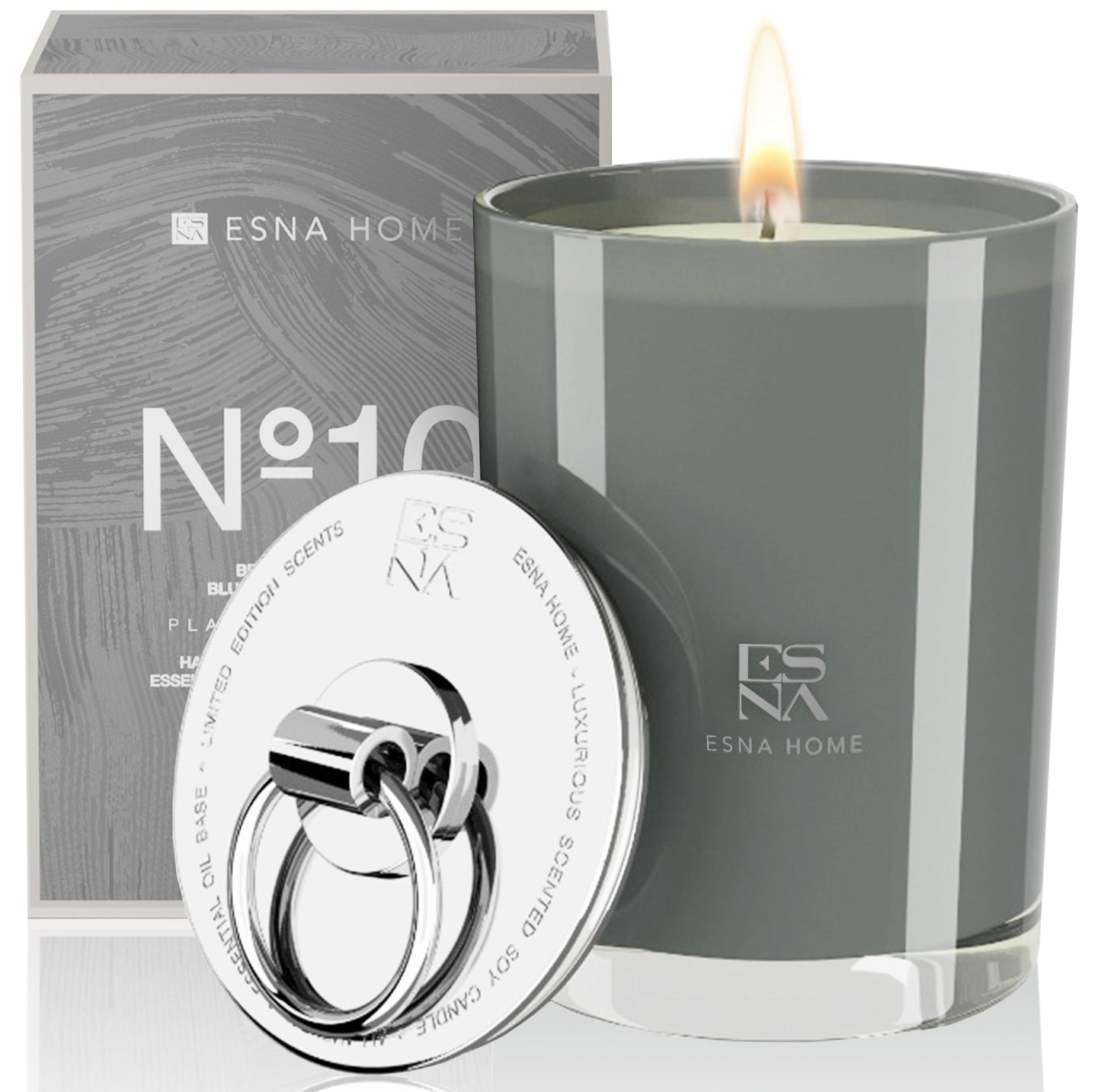 Luxury Christmas All Natural Scented Candles | 8.8oz 50 Hours Burn Lemongrass Soy Candles | Xmas Gifts for Her/Women Who Has Everything | Holiday Metal Lid Candle Housewarming Gift