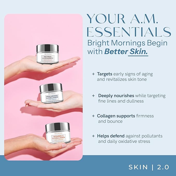 Moisturizer Creams Value Set - Dermatologist Tested, Hydrating - Anti-Aging, Clean Beauty, Natural Ingredients, Cruelty-Free Korean Skin Care for All Skin Types (3-Pack)