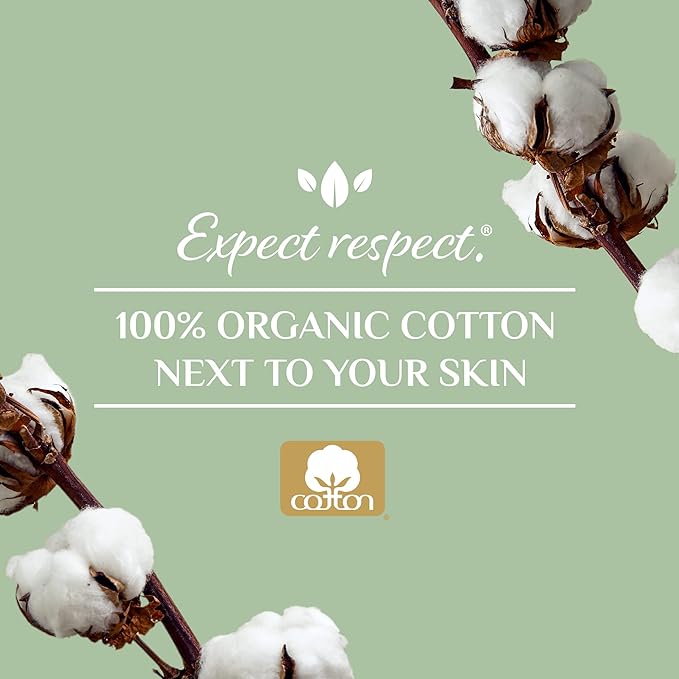 Organyc Certified Organic Cotton Pads for Incontinence, Certified Odor Control, Free from Perfumes, Dyes, Plastics, and Chemicals, FSA/HSA Eligible, Ultimate Flow, 14 Count(Pack of 4)