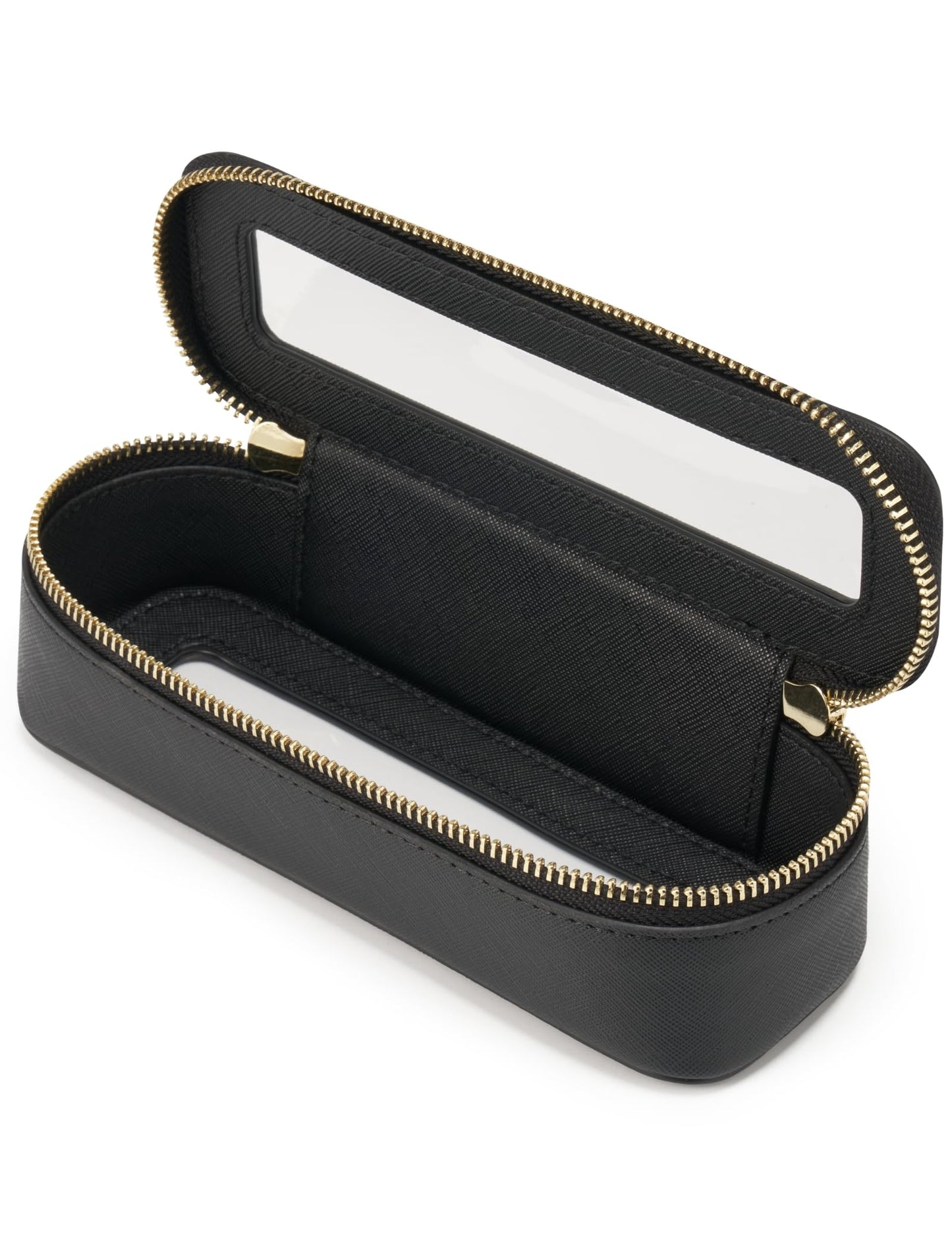 Popvibe Makeup Brush Travel Case Slim Makeup Bag for Women Clear Cosmetic Bag Cute Makeup Case Black Toiletry Bag for Traveling Transparent Car Makeup Bag Aesthetic Makeup Brush Bag