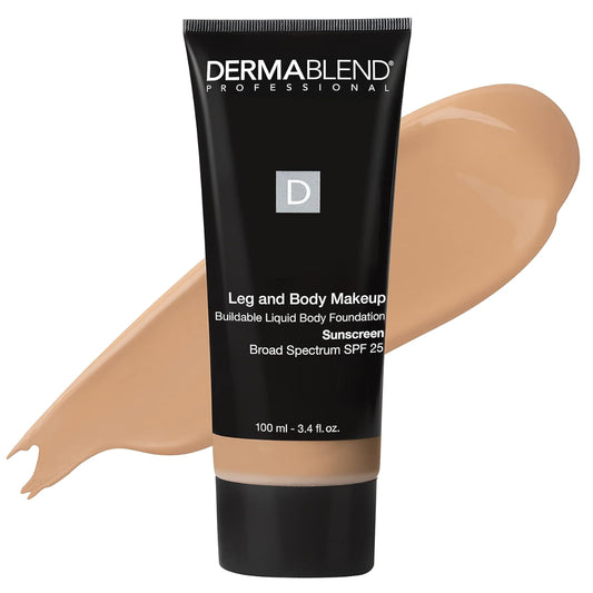 Dermablend Leg and Body Makeup Foundation with SPF 25, 45W Tan Honey, 3.4 Fl. Oz.