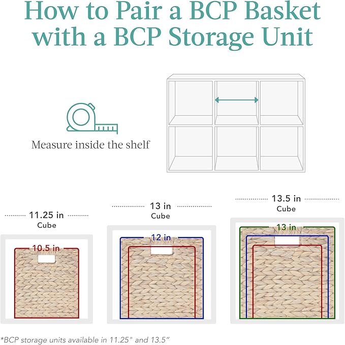 Best Choice Products 13x13in Pack of 5 Cube Storage Baskets, Water Hyacinth Multipurpose Collapsible Organizers, Handwoven Laundry Totes for Laundry, Living Room, Kids Room & Nursery - Natural