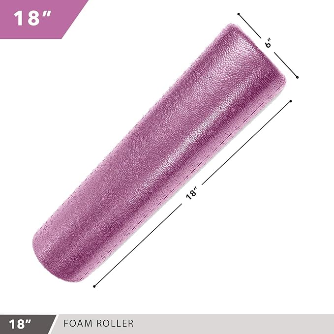 High-Density Round Foam Rollers - 4 Size and 8 Color Options - Massage Rollers for Stretching, Deep Tissue and Myofascial Release