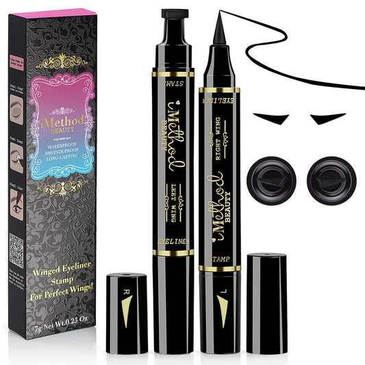 iMethod Winged Eyeliner Stamp - 2 Pens, Perfect Wing Cat Eye Liner, Waterproof & Smudge-proof, 10 mm