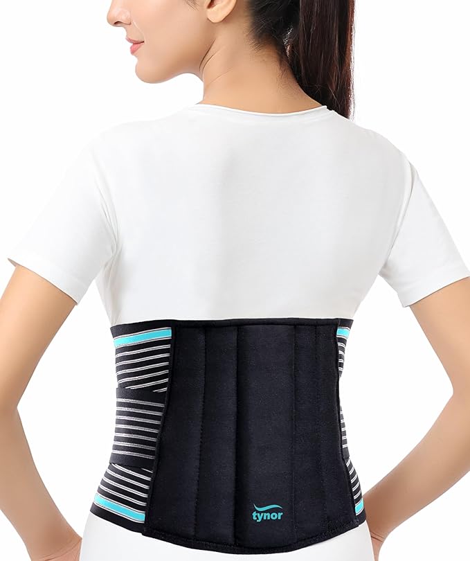 TYNOR Back Brace for Lower Back Pain - Back Support Belt for Women & Men - Breathable Design With Lumbar Support Pad - Lumbo Sacral Belt for Lower Back Pain - Black, Large, 1 Unit