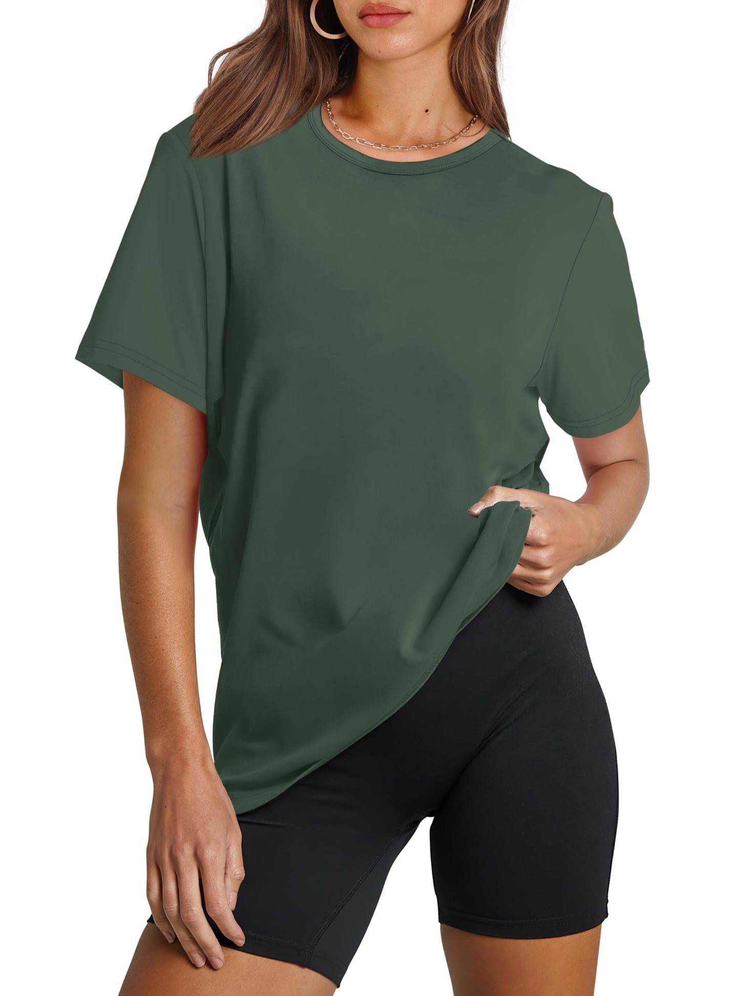 OFEEFAN Workout Tops for Women UPF 50+ Breathable Quick Dry Loose Fit T Shirt Outdoor Yoga Running Hiking Gym Tee Top