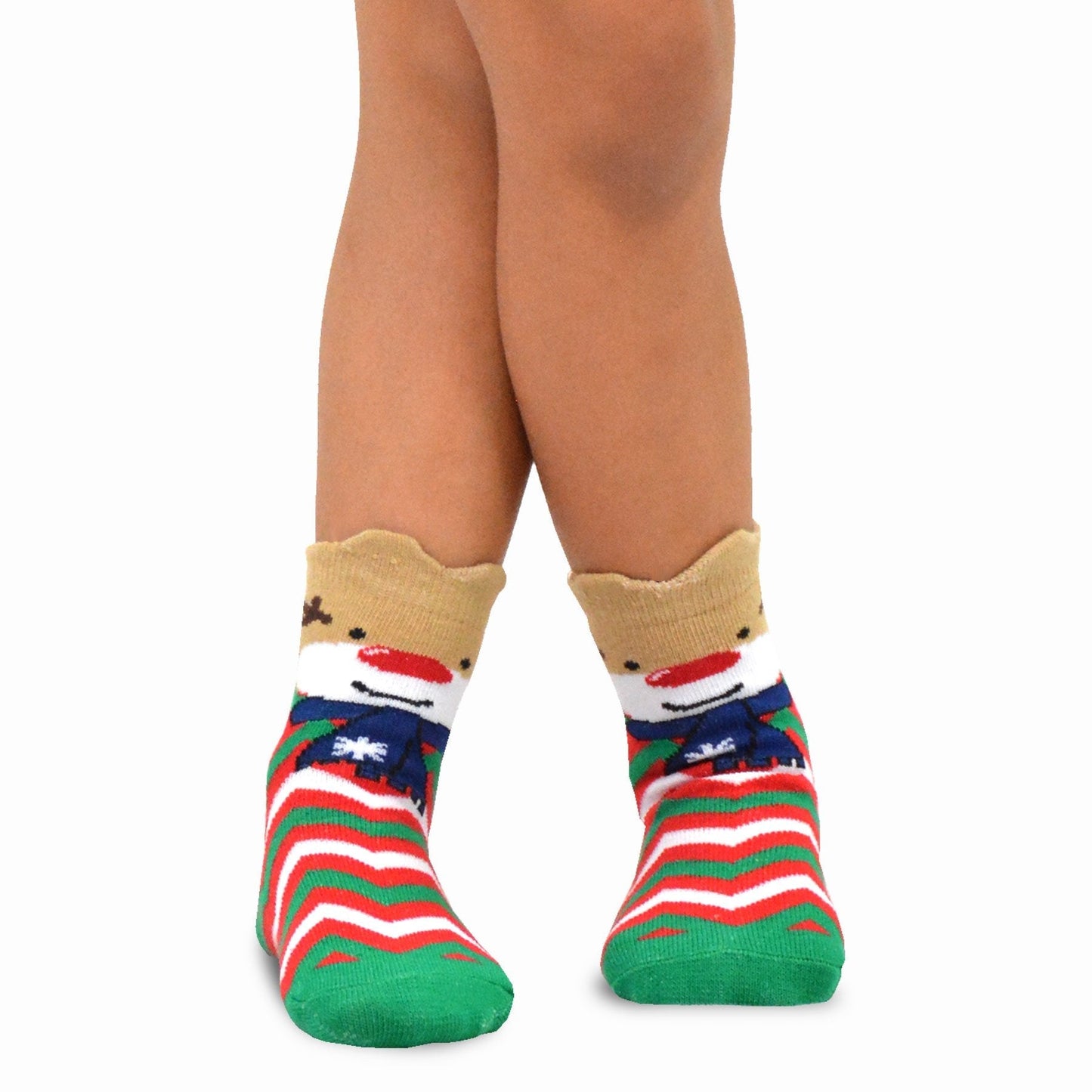 TeeHee Christmas 12-Pair Cotton Socks, Great Value Gift Box for Kids (3-5 Years, Snowman)