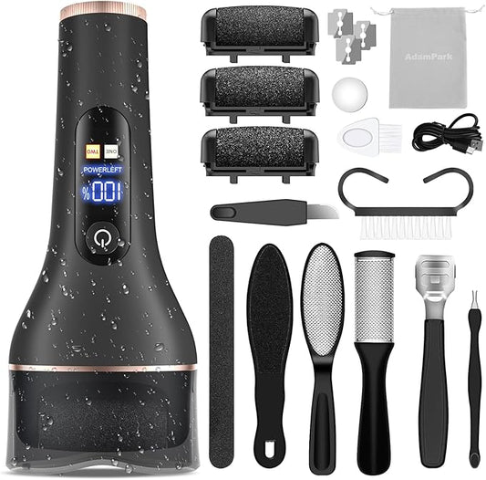 Electric Callus Remover for Feet,Rechargeable Portable Electronic Foot File Pedicure Kits,Professional Waterproof Pedi Feet Care Tools Wet&Dry Foot Scrubber File Perfect for Hard Cracked Dry Dead Skin