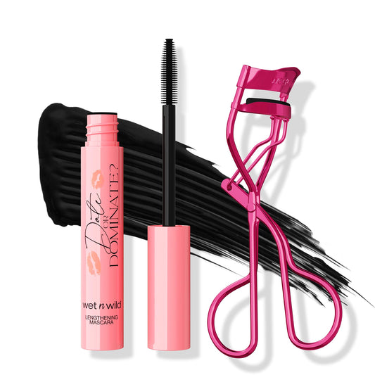 wet n wild Date Or Dominate Lengthening Mascara & Eyelash Curler Set, Bold Lash Definition, Ergonomic Curling Tool, Perfect Gift Set, Cruelty-Free