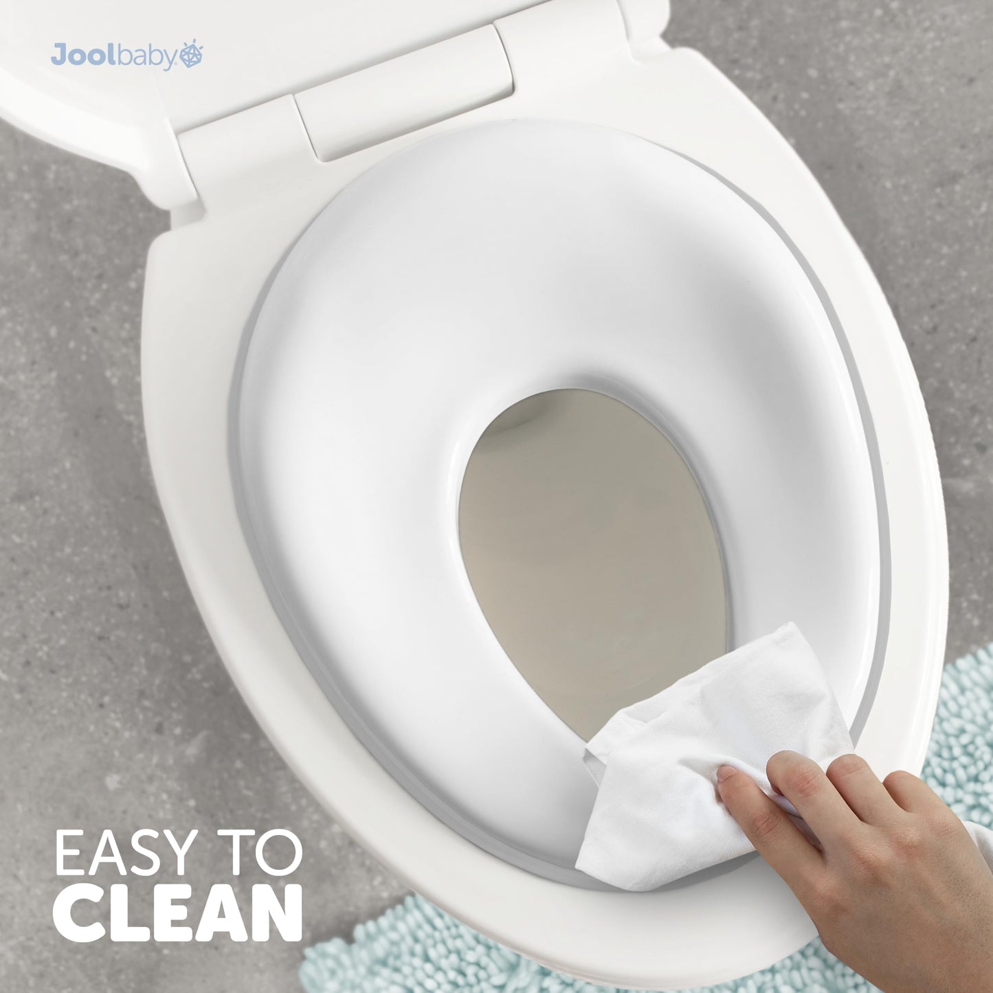 Jool Baby Potty Training Seat for Boys and Girls, Fits Round & Oval Toilets, Non-Slip with Splash Guard, Includes Free Storage Hook (Gray)
