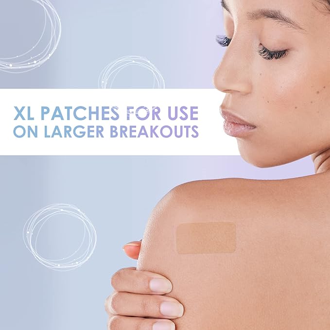 AUSLKA Large Blemish Patches, XL Pimple Patch -18 Strips - Hydrocolloid Patch for Covering Zits - Spot Stickers - Vegan and Cruelty for Face and Skin