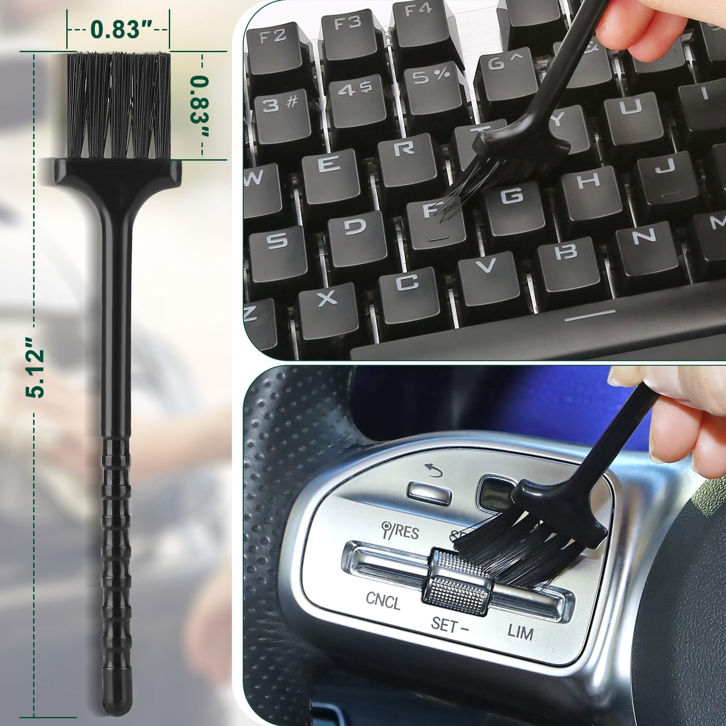 Fitosy Car Detailing Brushes Duster Cleaning Kits, Soft Hair Dashboard Air Vent Crevice Dusting Detail Cleaner Interior Accessories Tools for Decoration,Automotive,Truck,SUV,RV