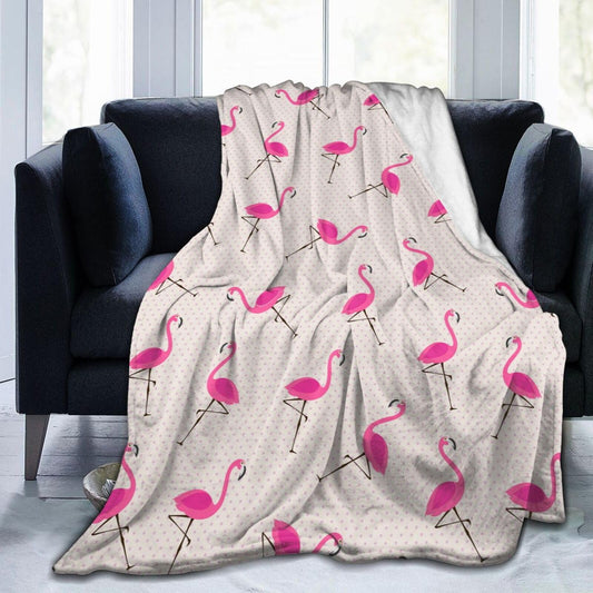 Duduho Pink Flamingos Bed Blanket Ultra Soft Throw Blanket All Season Warm Light Weight Cozy Plush Blankets for Home Bedroom Sofa Chair Travel, 40"X50"
