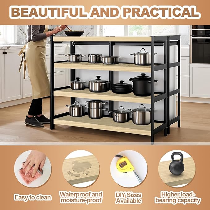 5 Pcs Wire Rack Covers 36x12x3 inch PVC Pantry Shelf Cover 0.31 inch Thick Removable Closet Wire Rack Shelf Covers,Decoration Kitchen Bathroom Office Shelving (Wood Color,36x12x3 inch)