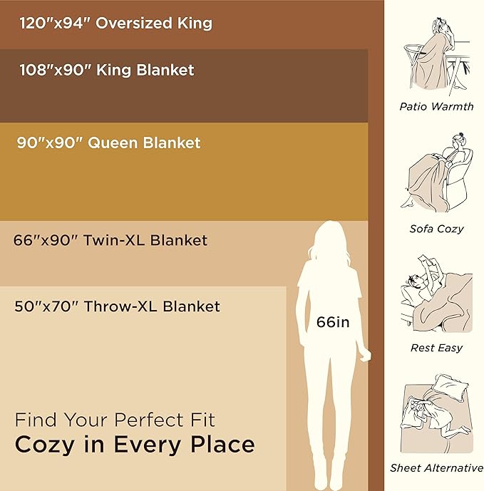Bedsure 100% Cotton Blanket King Size for Bed - Breathable and Lightweight, Soft Cozy Textured Herringbone Woven Blanket for Summer Spring, Ivory, 108x90 inches