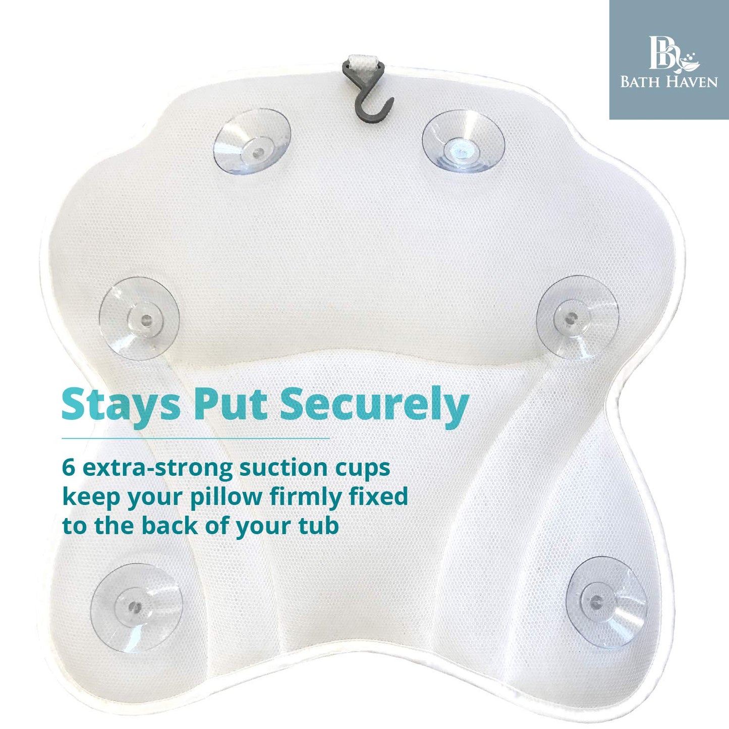 Bath Pillow for Tub, Luxury Bathtub Pillow Head and Neck Support, Relaxing Spa Cushion Head Rest for Tub, Bathtub Accessories for Women and Men with Quick Drying 3D Air Mesh Portable Washable