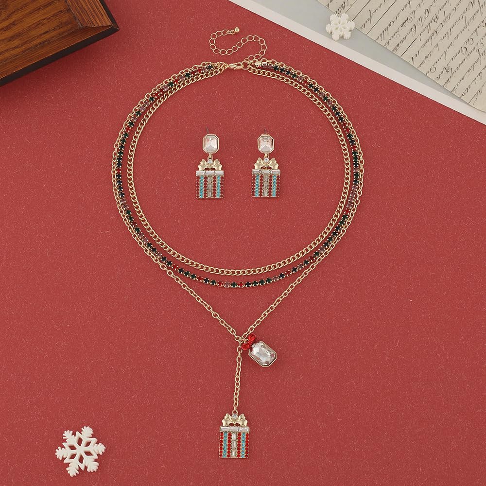 Madison Tyler Christmas Jewelry Sets for Women | Christmas Gift Layering Pendant Charm Necklaces | Cute Xmas Dangle Earring | Holiday Jewelry Gift