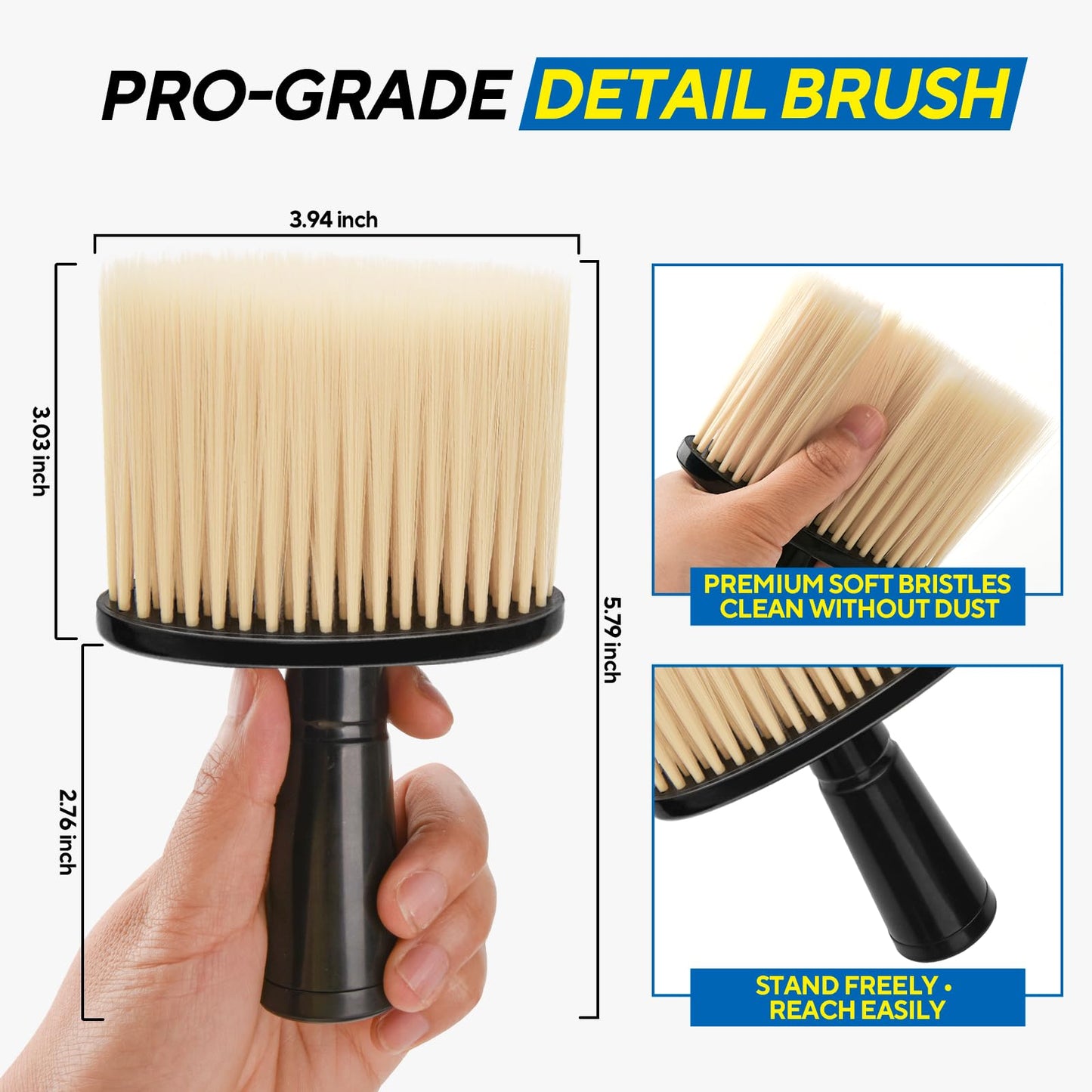 JsqFogey Car Detailing Brush, Automotive Interior Dusting Brush, Soft Car Interior Cleaning Tool for Dashboard Interior, Leather, Keyboard, Scratch-Free