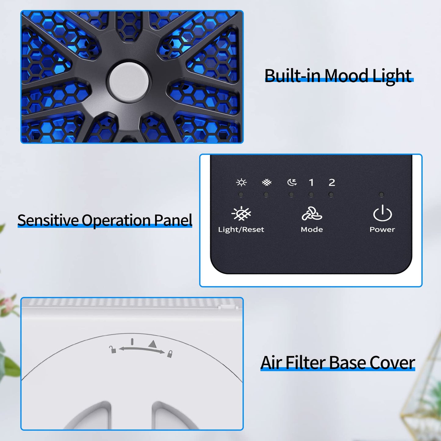 AROEVE Air Purifiers for Bedroom Air Purifier With Aromatherapy Function For Pet Smoke Pollen Dander Hair Smell 20dB Air Cleaner For Bedroom Office Living Room, MK06- White(Available for California)