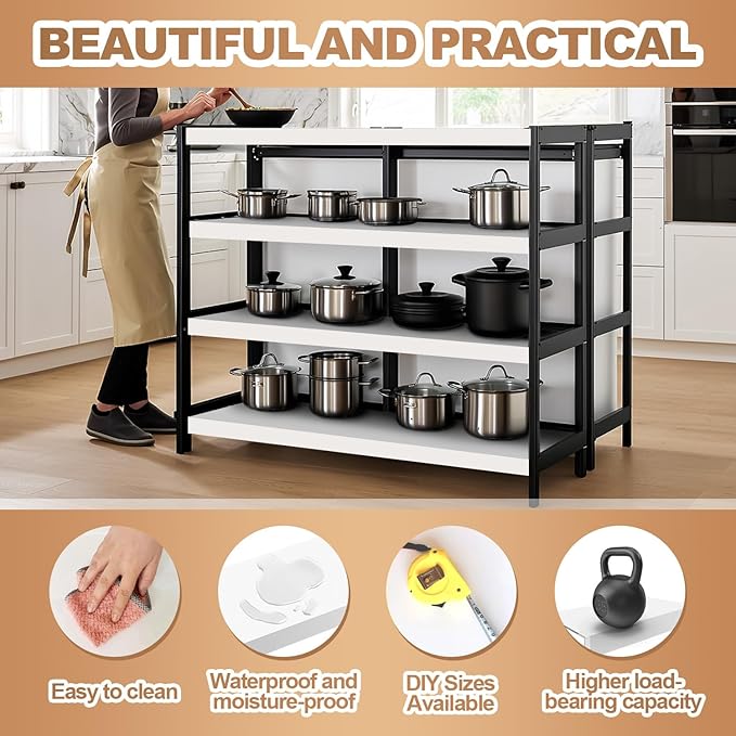 5 Pcs Wire Rack Covers 36x12x2.5 inch PVC Pantry Shelf Cover 0.31 inch Thick Removable Closet Wire Rack Shelf Covers,Decoration Kitchen Bathroom Office Shelving (Light Luxury White,36x12x2.5inch)