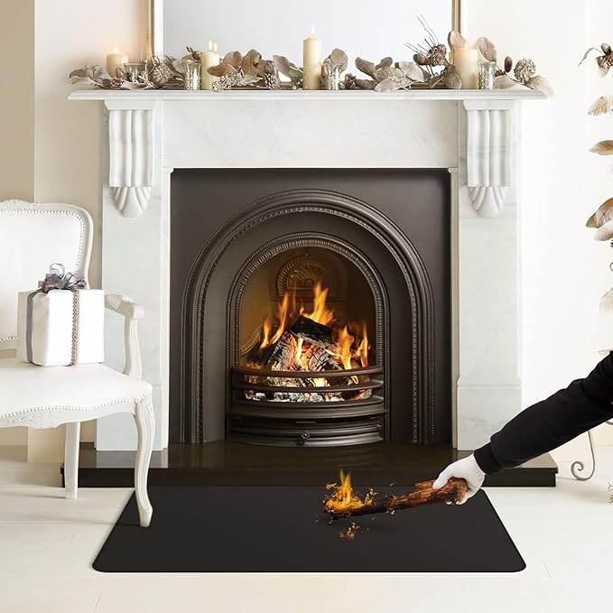 48" Square Fire Pit Mat/Under Grill Mat Fireproof Waterproof Oil-Proof, 4 Layers Fireproof Mat Fireplace Mat BBQ Grill Pads Protect Mat for Deck,Patio,Outdoor Charcoal,Smokers,Wood Floor,Gas Grills