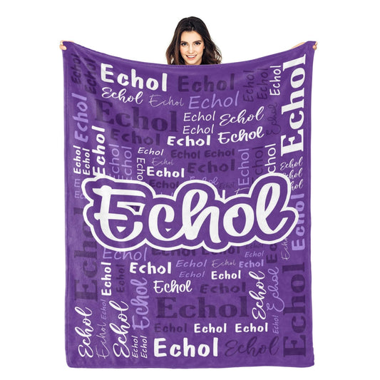 Custom Blanket with Name Personalized Blankets for Kids Adult Boys Girls Flannel Monogrammed Customized Blankets Throw (40''x50'')