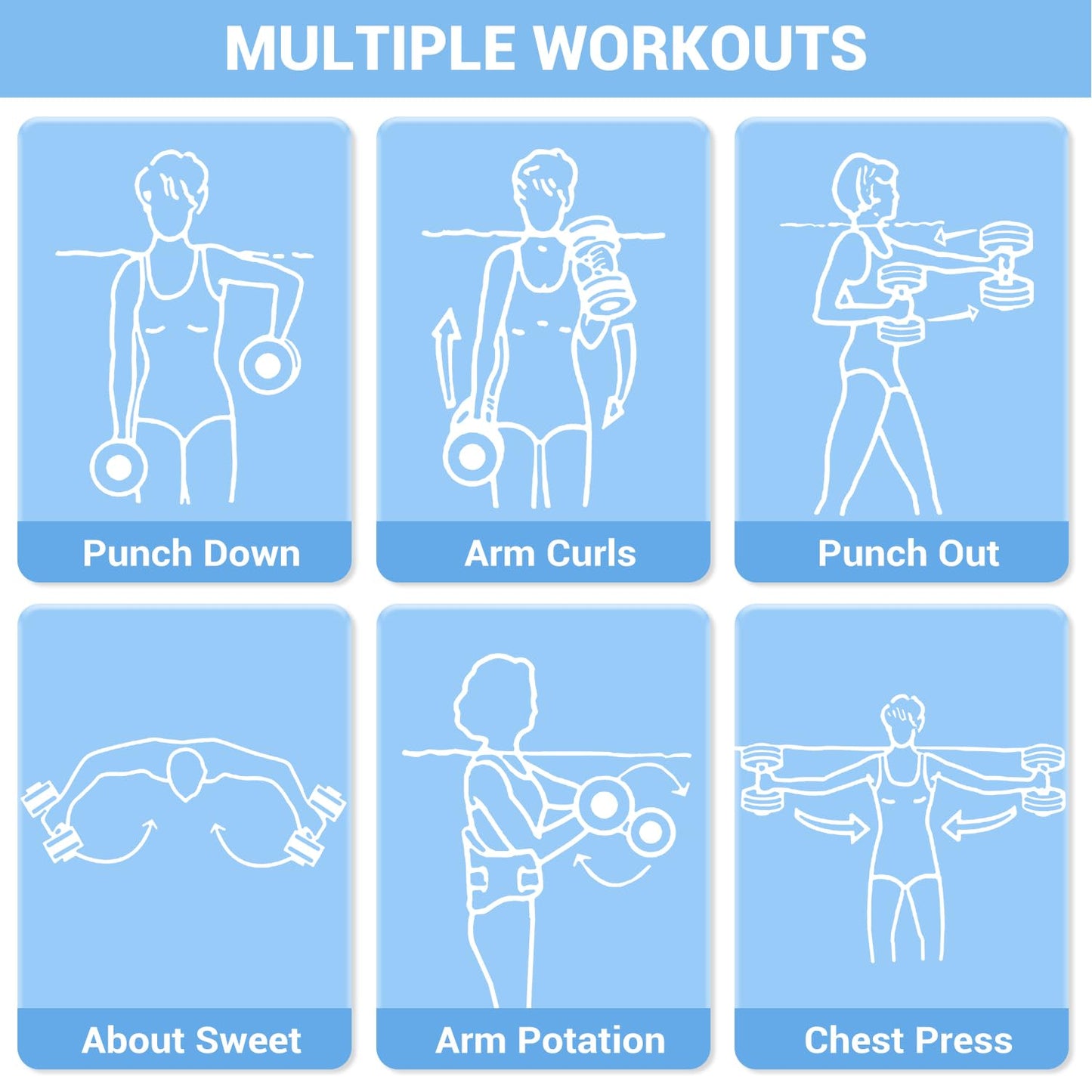 Sportneer Water Weights Aquatic Exercise Dumbbells Water Dumbbell Aerobics Workouts Set of 2 EVA Foam Pool Weights Dumbbells Set Aqua Fitness Barbells Equipment for Water Aerobics Weight Loss