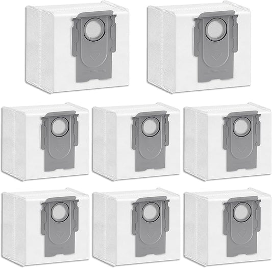 8 Pack Dust Bags Compatible With Roborock Q5 Q5+ Q7 Q7+ Q7 Max Q7 Max+ S7 Max Ultra S7 MaxV Ultra S8+ S8 Pro Robot Vacuum Bags Disposable Bag Accessory