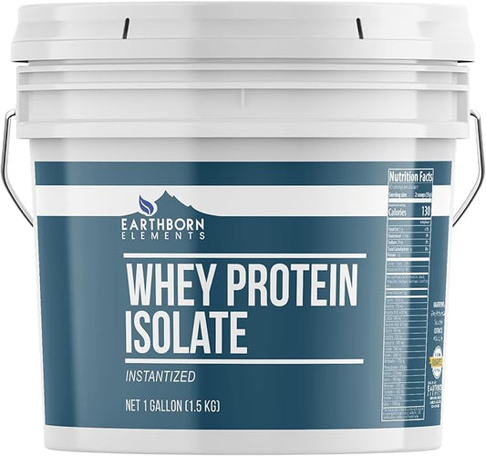 Earthborn Elements Whey Protein Isolate, 1 Gallon Bucket, Protein Powder, Unflavored, Workout Supplement