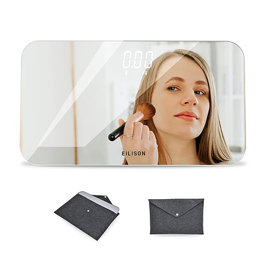 Eilison Highly Advance Digital Body Weight Scale 400lbs, Precision Step-on Bathroom Scale,Accurate & Large LED Display,Weight Verification,Auto-calibrated,Thick Tempered Glass (Silver)