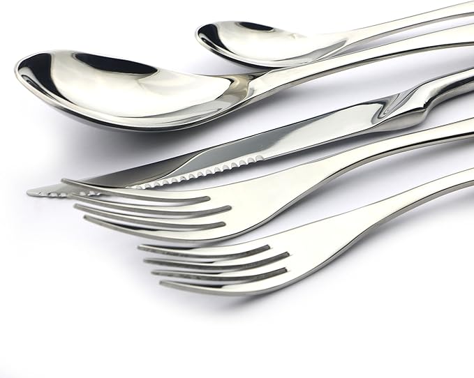 5-Piece 18/10 Stainless Steel Serrated Steak Knife Flatware Set, Service for 1