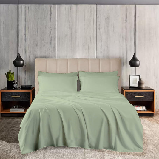 EGYLIN 1000 Thread Count King Size 4 Piece Bed Sheet Set 100% Egyptian Cotton 15" Deep Pocket King Sheet Set Breathable Fitted Sheet, Flat Sheet & 2 Pillowcases Soft Hotel Quality Bedding Set, Sage