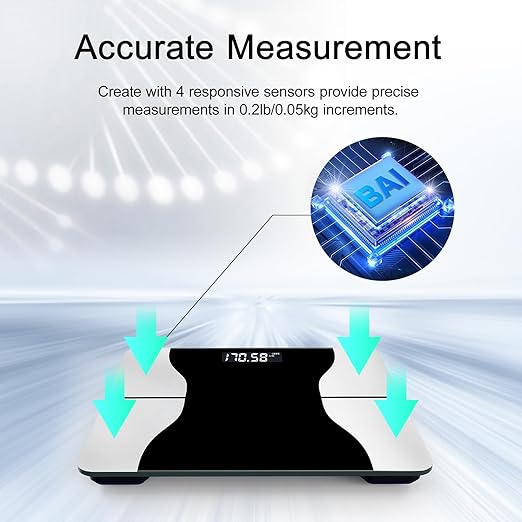 Scale for Body Weight, Weight Scale, Digital Bathroom Scale, Body Scale, Body Weight Scale, High Accurate with Lighted Led Display, Automatic Power On/Off, 400 Lb (Black and White)