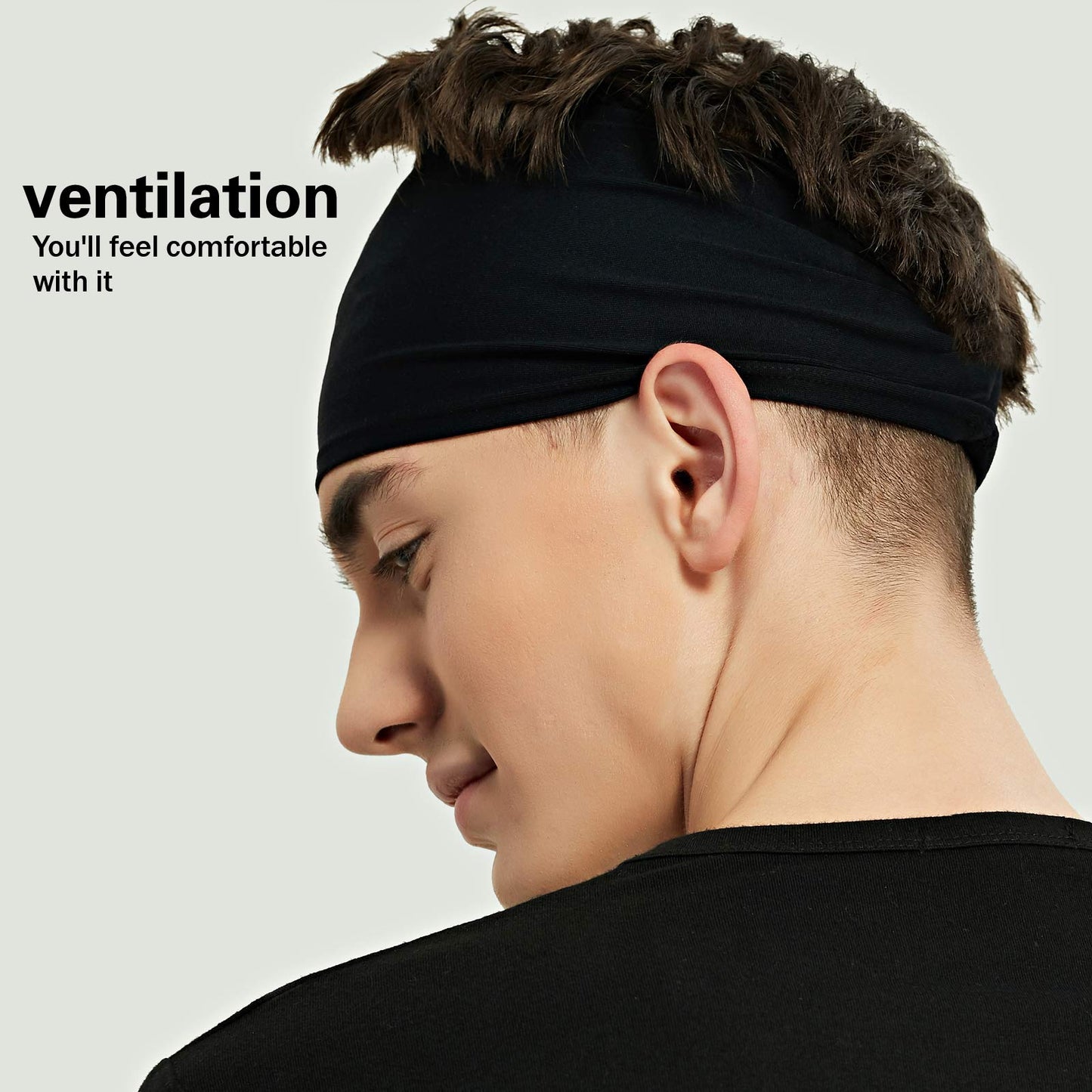 Pilamor Sports Headbands for Men (5 Pack),Moisture Wicking Workout Headband, Sweatband Headbands for Running,Cycling,Football,Yoga,Hairband for Women and Men (White, Brown, Dark Gray, Black, Green)