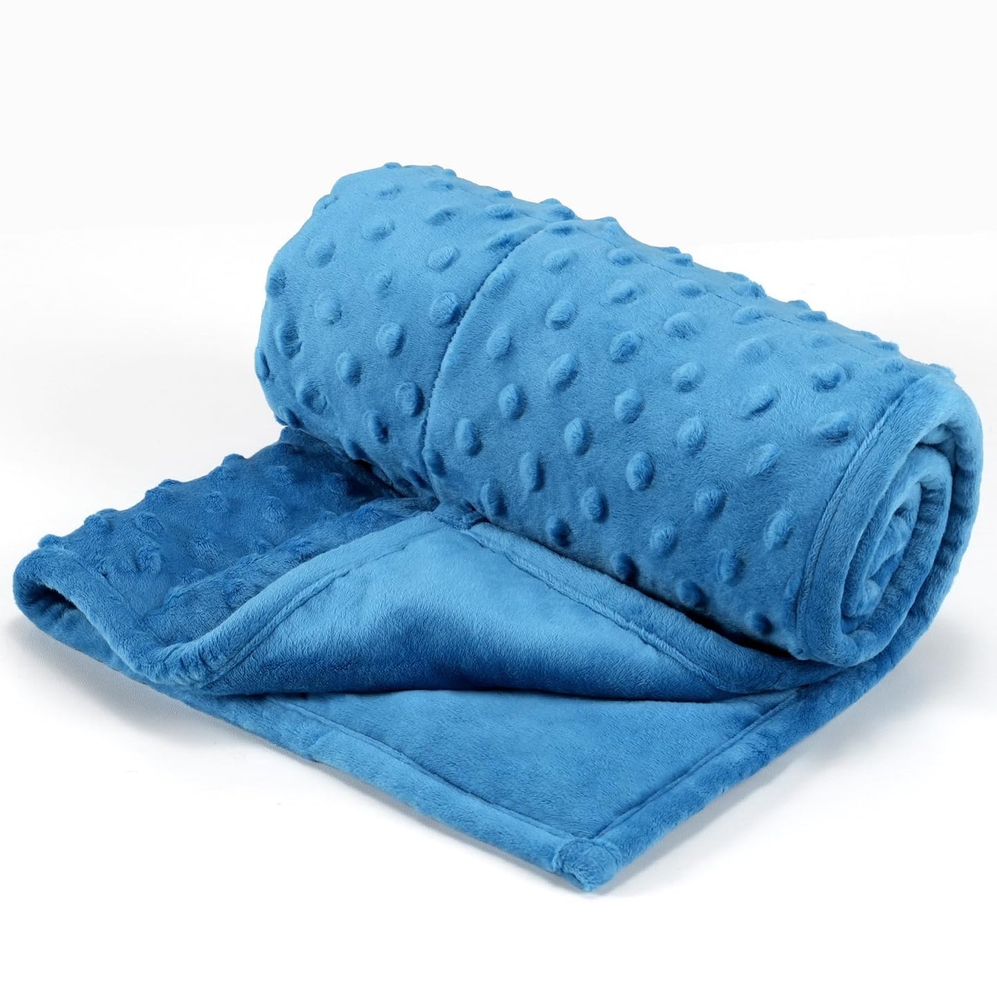 Wemore Minky Dot Weighted Blanket 3 lbs, Soft Cozy Weighted Lap Blanket for Travel and Napping, Small Weighted Blanket Slate Blue 19 x 22 inches