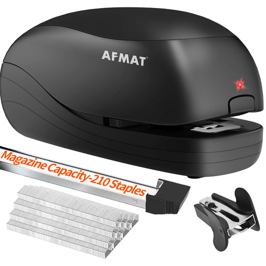 Electric Stapler for Desk, Automatic Stapler Desktop, Office Staplers Electric, AC or Battery Operated Staplers Heavy Duty Office Use, with Reload Reminder & Release Button, 25 Sheets Capacity, Black