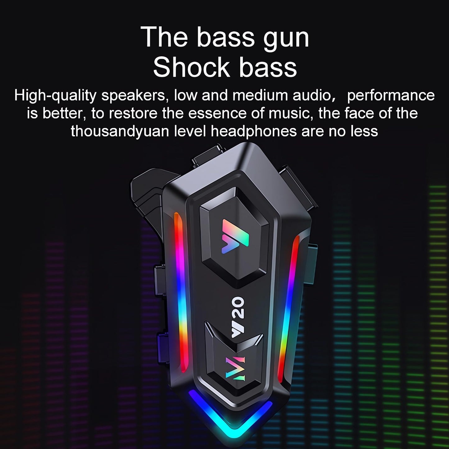 FEYA Motorcycle Helmet Speakers with 16-Types RGB Dazzling Lights High Battery Life Motorcycle Headphones Dual Noise Reduction/Automatic Answer/Call Music Control/Wake up Siri/IPX6