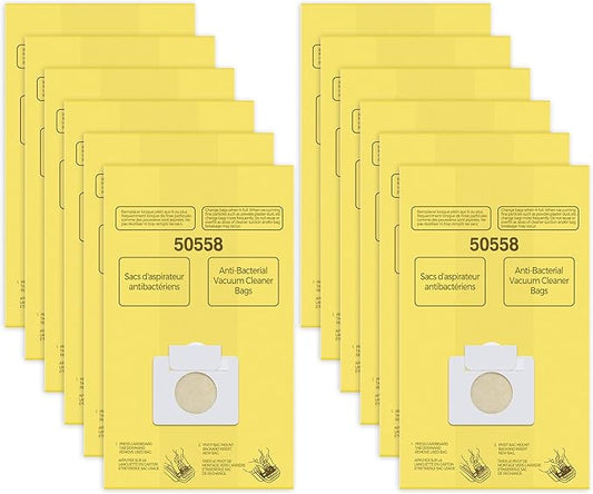 50558 Canister Vacuum Bags Replacement for Kenmore Canister Type C/Q 5055, 50555, 50557, 50558 and Pana·sonic Type C-5, C-18, 200 Series, 400 Series, 600 Series, 800 Seires Vacuum - 12 Pack
