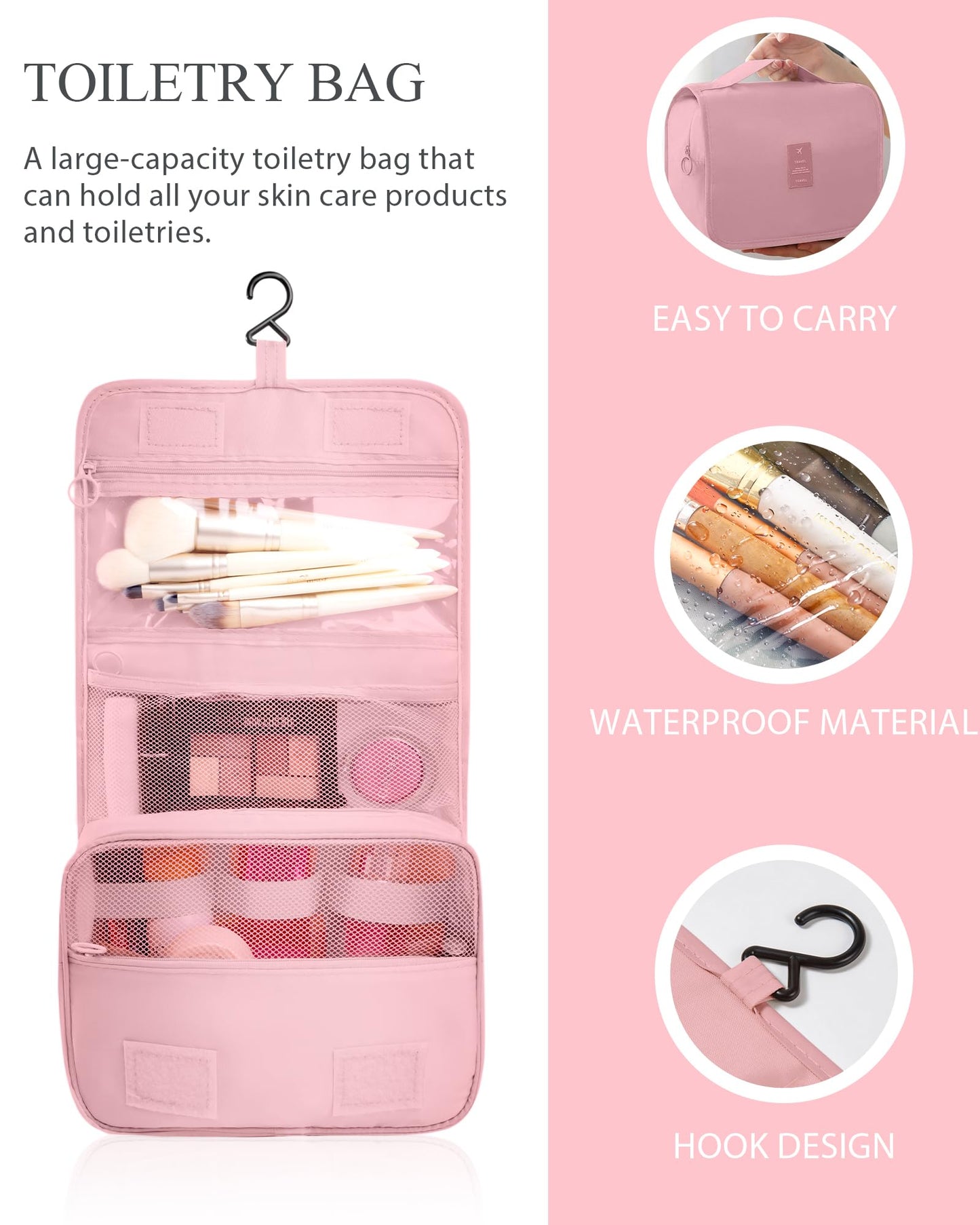 TRMFUSA Packing Cubes 10 PCS, Mesh Breathable Luggage Organizers Bags, Packing Organizers, Durable Travel Essentials Bags Set, Travel Packing Organizers,Pink