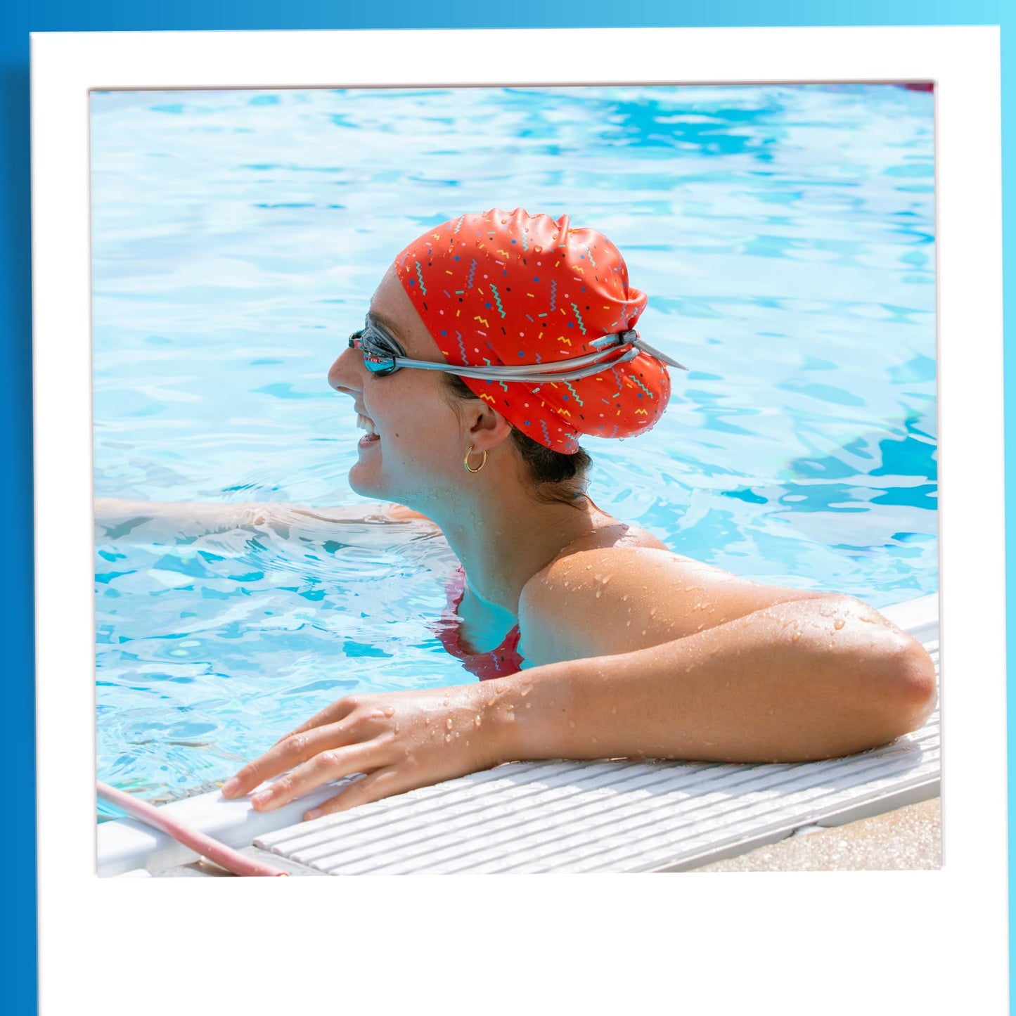 Sporti Fossil Silicone Swim Cap - Black