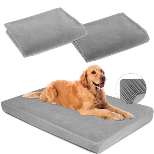 Dog Bed Covers Replacement Washable 100% Waterproof Soft Dog Bed Sheet Grey 2 Pack 42" x 28" L