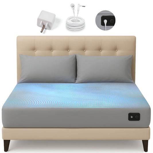 Earthbound Grounding Sheets King - 95% Organic Cotton, 5% Pure Silver Fiber - Fitted Well Deep Pocket Grounded Bed Sheet - Improve Sleep with Our Grounded Bed Sheet Kit - (King, Gray)