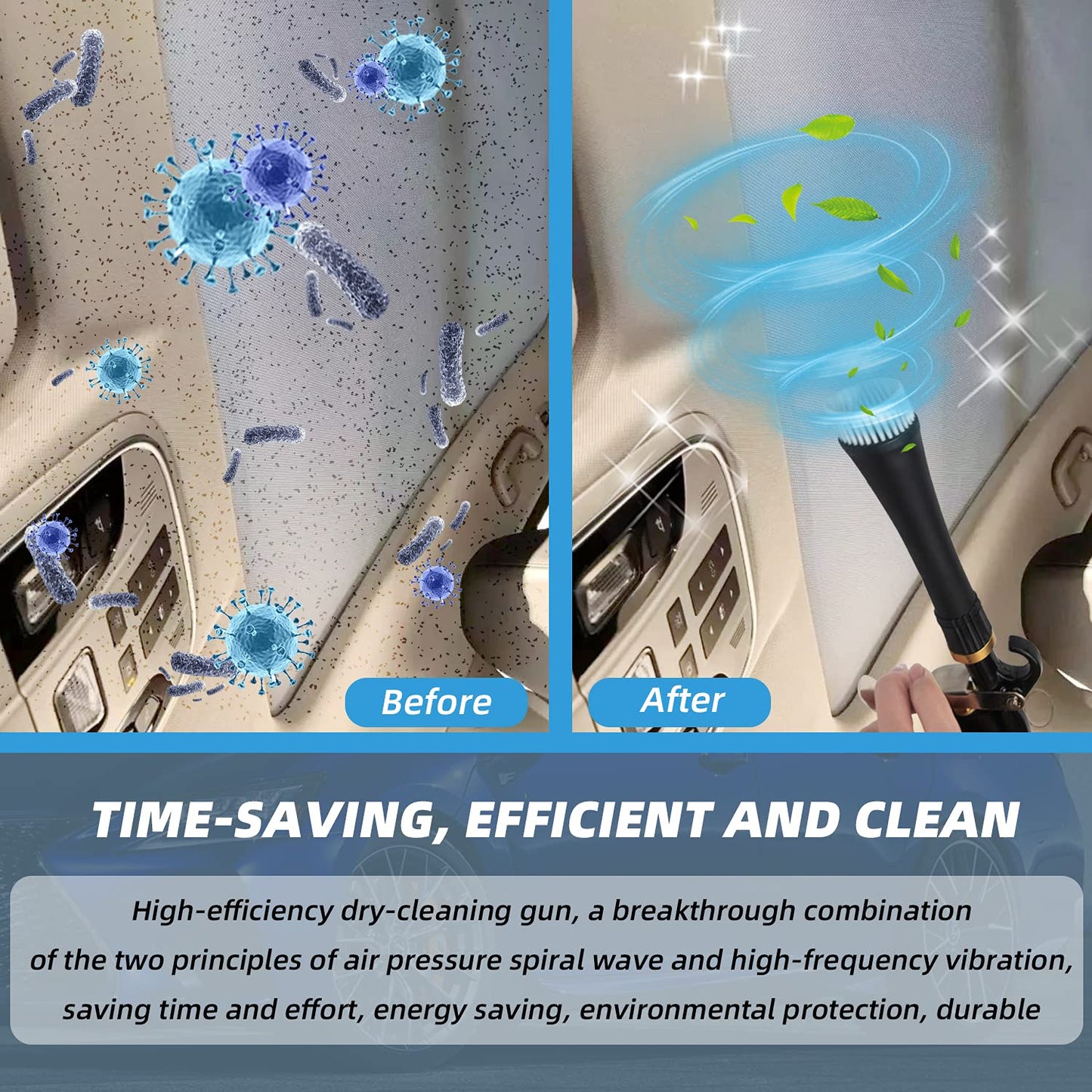 GZ-KJM High Pressure Car Interior Spraying Washing Gun with 2 Set Nozzle Sprayer Connector Air Pulse Car Washing Equipment Tool (Upgrade-Dust blow gun)