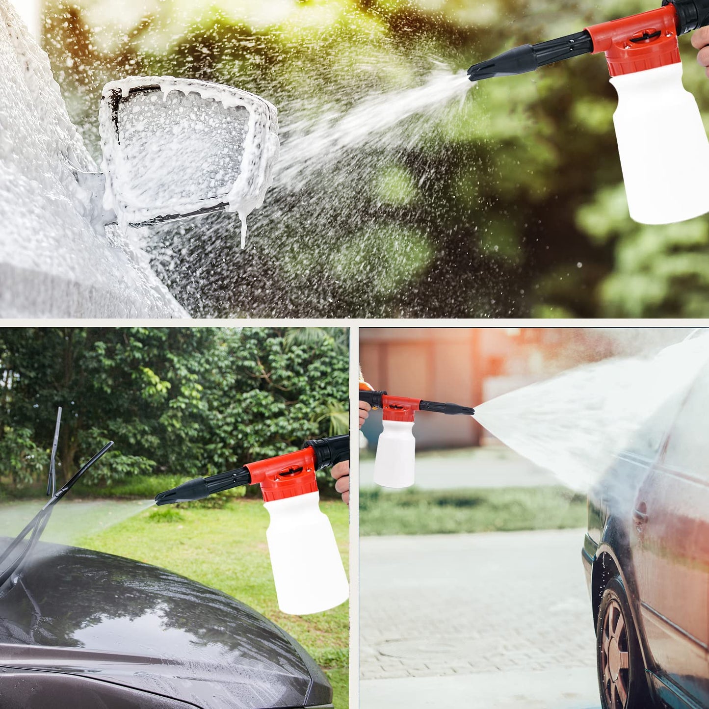 LIANXIN Car Wash Kit - Car Cleaning Kit,Car Wash Kit with Foam Gun, Microfiber Sponge and Towels,Tire Brush, Collapsible Bucket,Car Wash Foam Gun