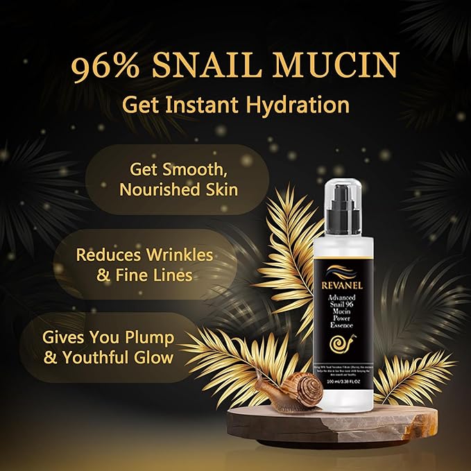 Snail Mucin 96% Power Essence (100ml) - Hydrating & Repairing Facial Serum for All Skin Types. Korean Skincare. deeply hydrates and repairs all skin types.
